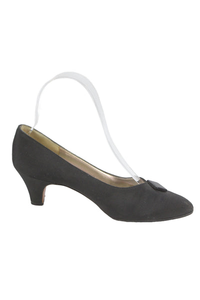 Ferragamo Womens Leather Slip On Low Kitten Heels Black Size 8