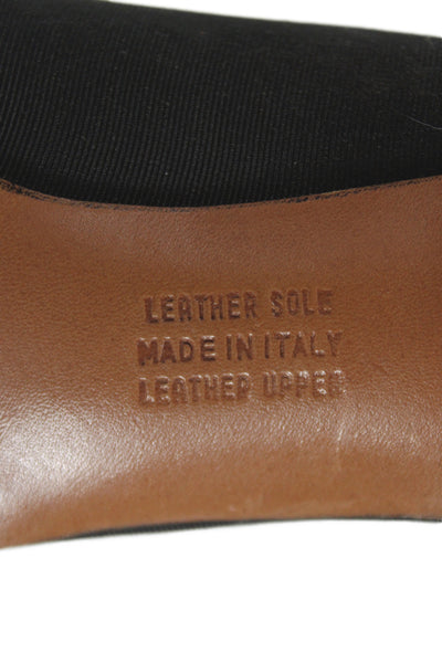 Ferragamo Womens Leather Slip On Low Kitten Heels Black Size 8