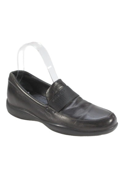 Prada Womens Leather Slip On Dress Shoes Black Size 35