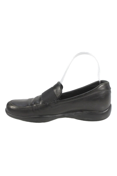 Prada Womens Leather Slip On Dress Shoes Black Size 35