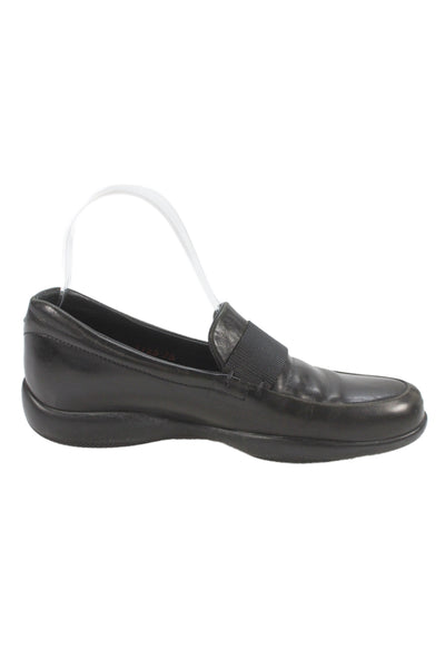 Prada Womens Leather Slip On Dress Shoes Black Size 35