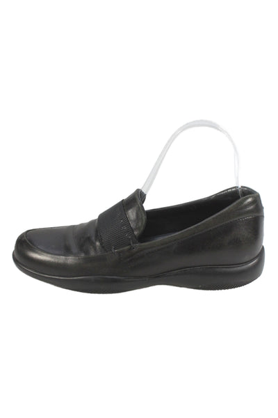 Prada Womens Leather Slip On Dress Shoes Black Size 35