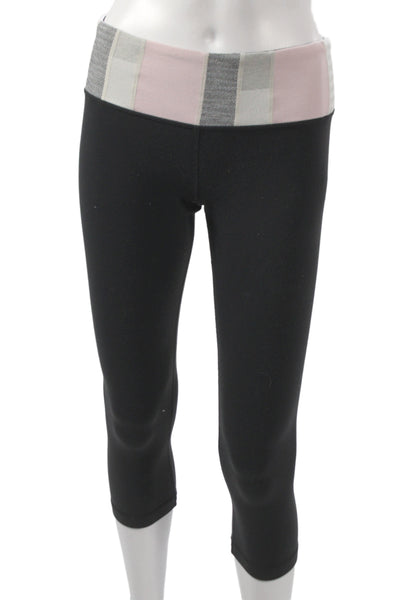 Lululemon Womens Black Colorblock Capri Leggings Nylon Size XS