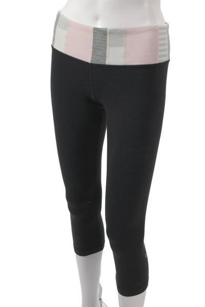 Lululemon Womens Black Colorblock Capri Leggings Nylon Size XS