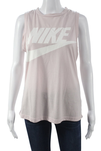 Nike Women Basic Sleeveless Tank Pink Crew Neck Athleisure Size S