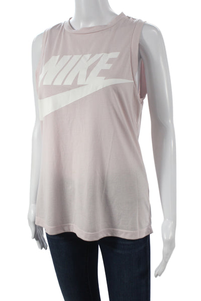 Nike Women Basic Sleeveless Tank Pink Crew Neck Athleisure Size S
