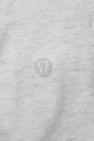 Lululemon Womens Basic Gray Scoop Neck Cotton Blend Short Sleeve T-Shirt Size 4