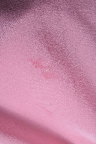 J Crew Women Basic Silk Collared Long Sleeve Pink Blouse Size 0