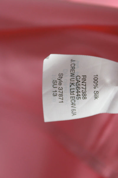 J Crew Women Basic Silk Collared Long Sleeve Pink Blouse Size 0