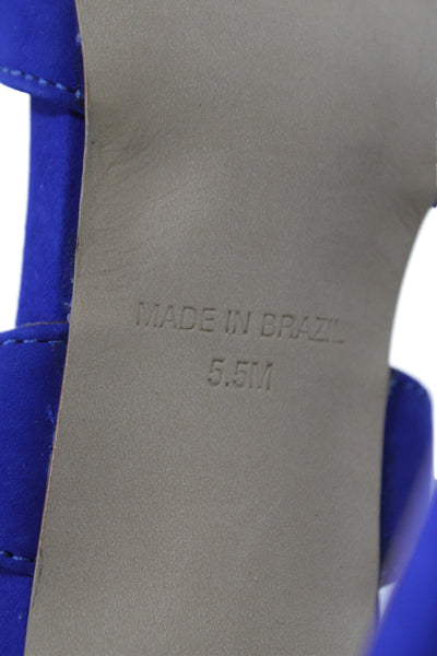 Steve Madden Womens Suede Pointed Toe Lace Up Heels Blue Size 5.5M