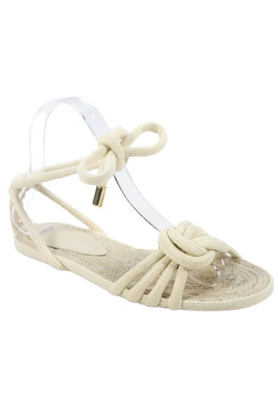 Alexandre Birman Womens Rope Ankle Strap Sandals Beige Size 35 5