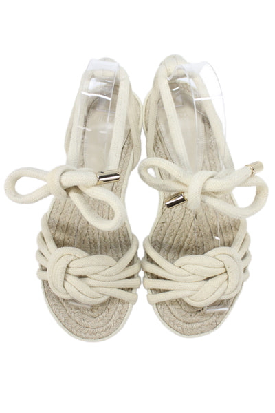 Alexandre Birman Womens Rope Ankle Strap Sandals Beige Size 35 5