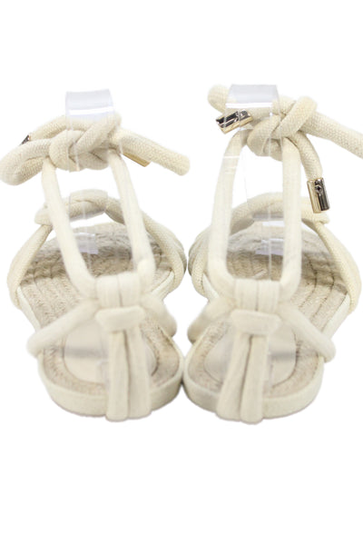 Alexandre Birman Womens Rope Ankle Strap Sandals Beige Size 35 5