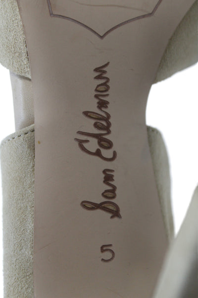 Sam Edelman Womens Suede Pointed Toe Lace Up Heels Beige Size 5