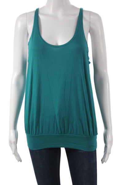 Alo Women Basic Tank Green Scoop Neck Sleeveless Athleisure Size S
