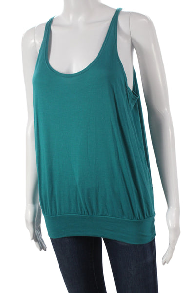 Alo Women Basic Tank Green Scoop Neck Sleeveless Athleisure Size S