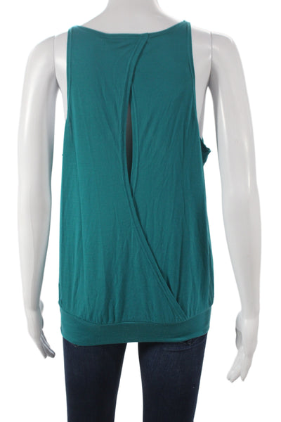 Alo Women Basic Tank Green Scoop Neck Sleeveless Athleisure Size S