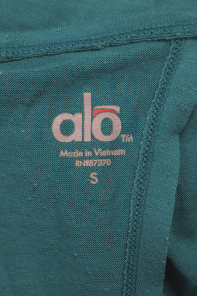 Alo Women Basic Tank Green Scoop Neck Sleeveless Athleisure Size S