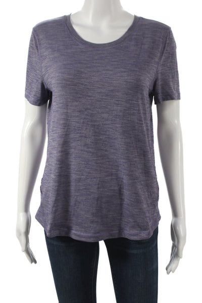 Lululemon Women Basic T-Shirt Purple Scoop Neck Short Sleeve Size 6