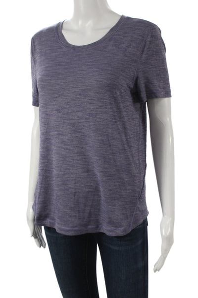 Lululemon Women Basic T-Shirt Purple Scoop Neck Short Sleeve Size 6