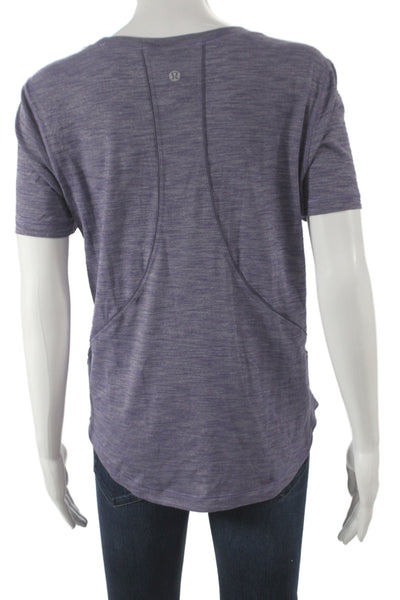Lululemon Women Basic T-Shirt Purple Scoop Neck Short Sleeve Size 6