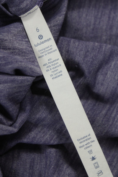 Lululemon Women Basic T-Shirt Purple Scoop Neck Short Sleeve Size 6
