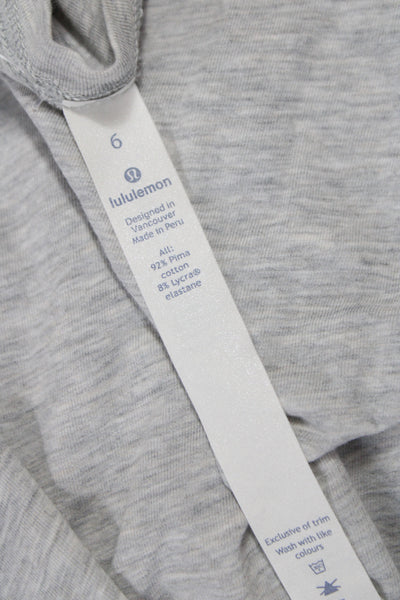 Lululemon Womens Jersey Tank Gray Round Neck Sleeveless Pima Cotton Size 6