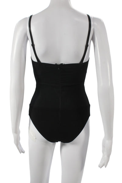 Aqua Women Black Shaping Bodysuit Sweetheart Sleeveless Biker Size XS