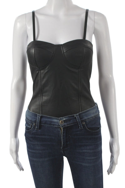 Aqua Women Black Shaping Bodysuit Sweetheart Sleeveless Biker Size XS