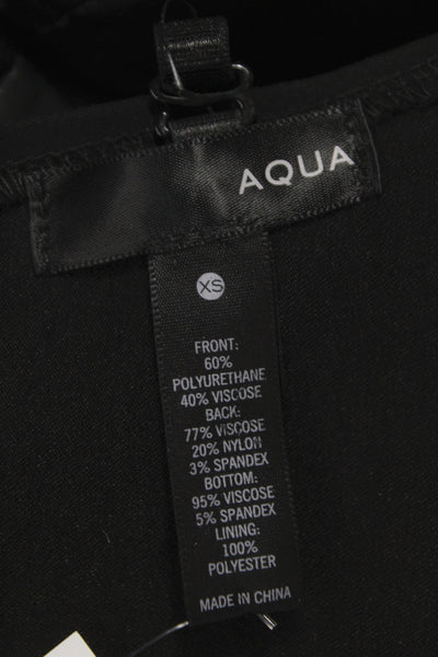 Aqua Women Black Shaping Bodysuit Sweetheart Sleeveless Biker Size XS