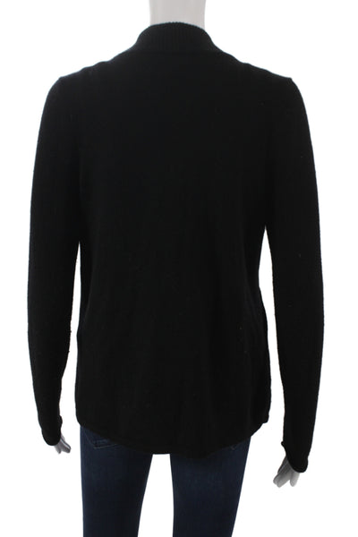 Aqua Cashmere Womens Cardigan Black 100% Cashmere V-Neck Long Sleeve Size S