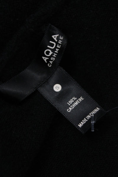 Aqua Cashmere Womens Cardigan Black 100% Cashmere V-Neck Long Sleeve Size S