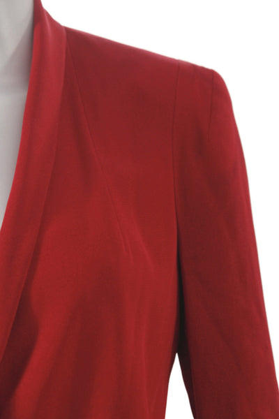 Rebecca Minkoff Womens Red Silk Basic Jacket Button Long Sleeve Size S