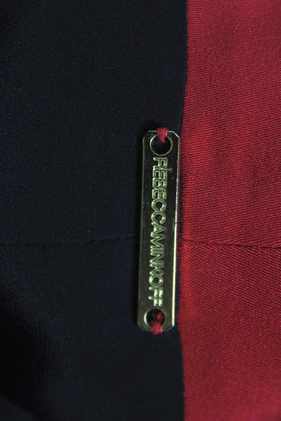 Rebecca Minkoff Womens Red Silk Basic Jacket Button Long Sleeve Size S