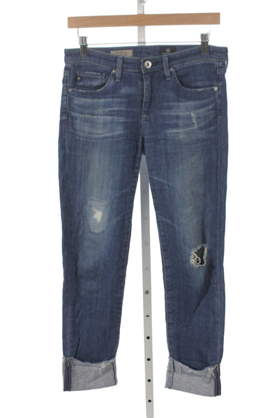 AG Adriano Goldschmied Womens Blue Cropped Jeans Mid Rise Cotton Size 26