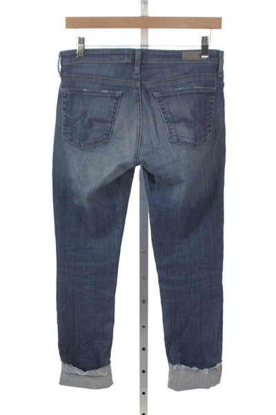AG Adriano Goldschmied Womens Blue Cropped Jeans Mid Rise Cotton Size 26