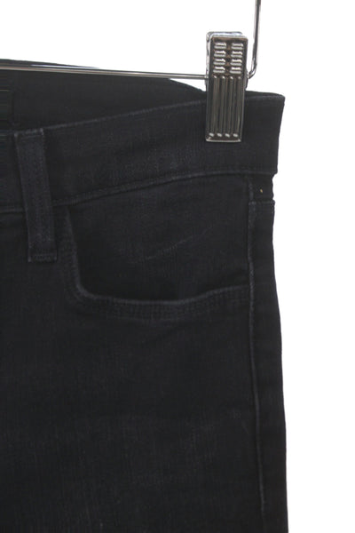 J Brand Womens Skinny Black Jeans Mid Rise 26in Inseam Size 26