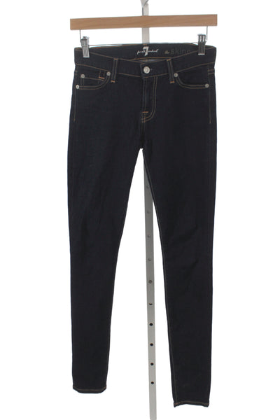 7 For All Mankind Womens Skinny Jeans Mid Rise Blue Size 25