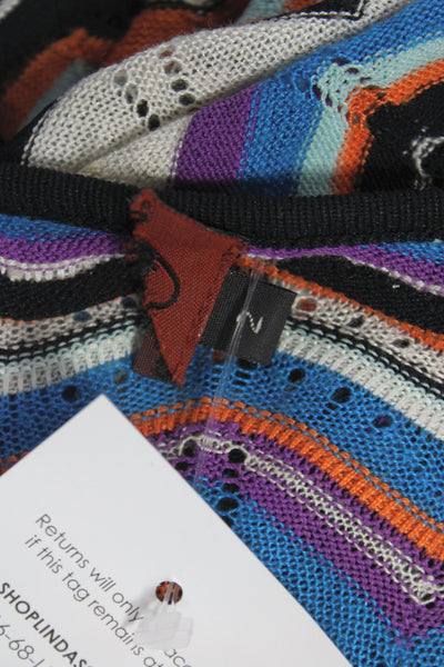Missoni Women Wrap Dress Multicolor Short Sleeve V Neck Chevron Size 2