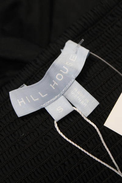 Hill House Women Fit & Flare Short Sleeve Black Cotton Square Neck Dress Size S