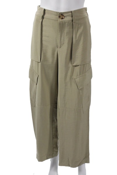 MNG Women Beige Cargo Pants Button Closure 24in Inseam Size 2