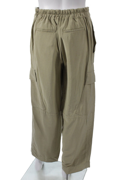 MNG Women Beige Cargo Pants Button Closure 24in Inseam Size 2