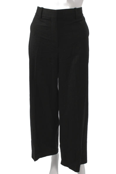 Theory Womens Dress Pants Black 100% Virgin Wool Hook & Eye Size 6