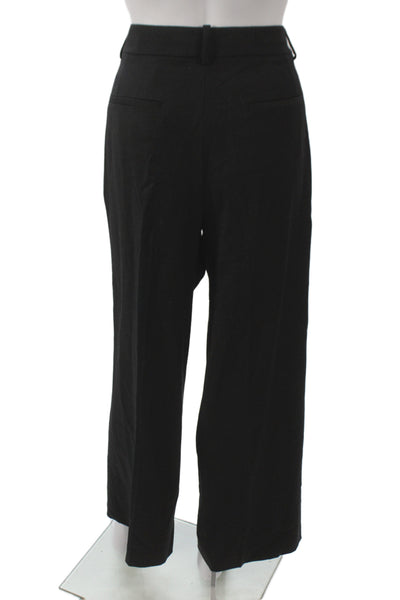 Theory Womens Dress Pants Black 100% Virgin Wool Hook & Eye Size 6