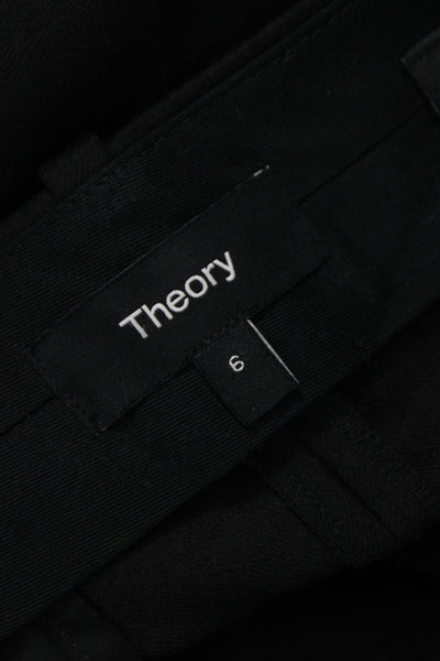 Theory Womens Dress Pants Black 100% Virgin Wool Hook & Eye Size 6