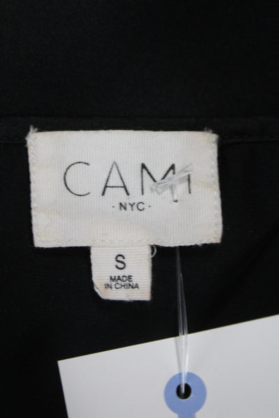 Cami NYC Womens Black Silk V-Neck Lace Tank Sleeveless Size S