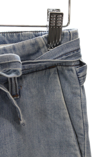 Nili Lotan Women Paperbag Jeans Blue Tie Size 24