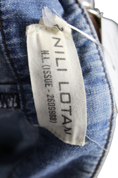 Nili Lotan Women Paperbag Jeans Blue Tie Size 24