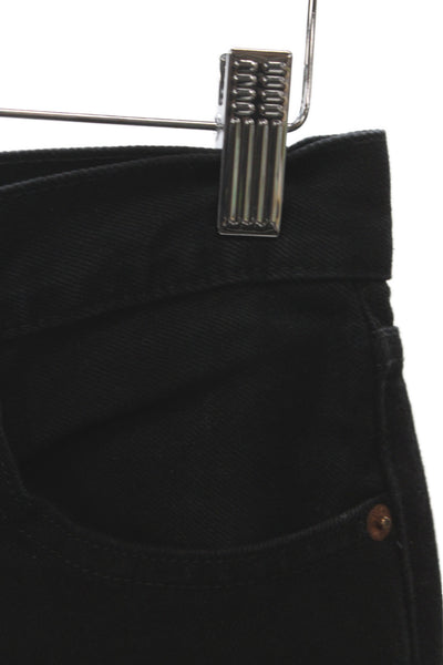 Re/Done Womens Cropped Black Cotton Jeans Button Size 25
