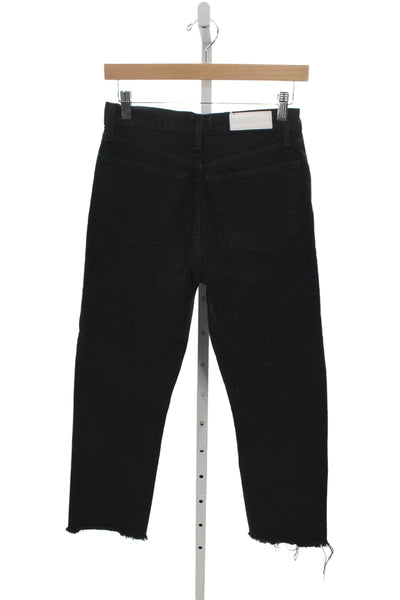 Re/Done Womens Cropped Black Cotton Jeans Button Size 25